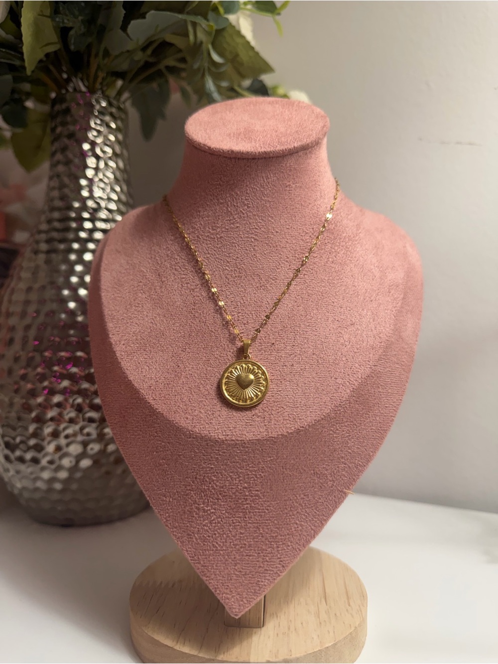 Gold Heart Sunburst Pendant Necklace - Women's Jewelry